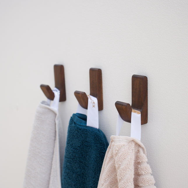 Samoprzylepny Drewniany Haczyk ścienny Uniwersalny Orzech Amerykański