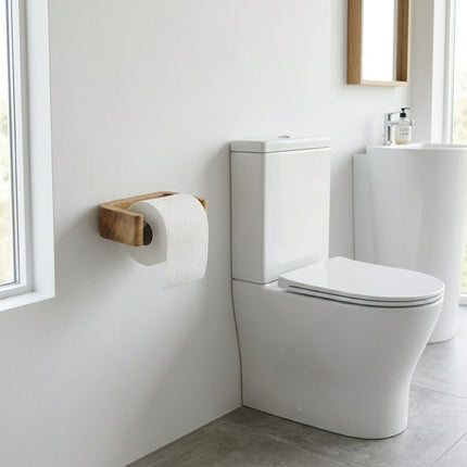Toiletpapirholder i træ – to monteringsmuligheder