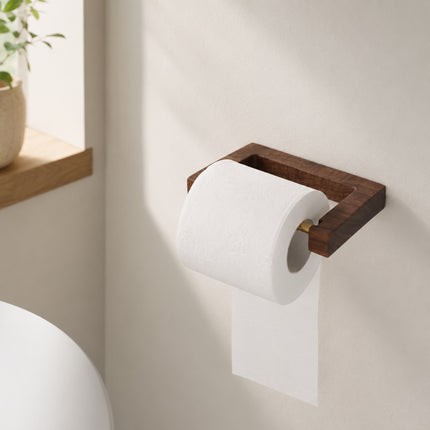 Toiletpapirholder i amerikansk valnøddetræ – skandinavisk stil