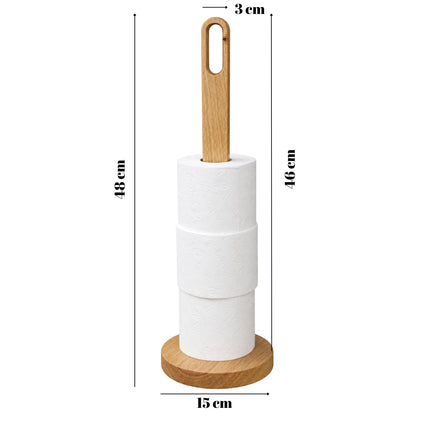 Porte-papier toilette en bois - chêne | Support pour 4 rouleaux