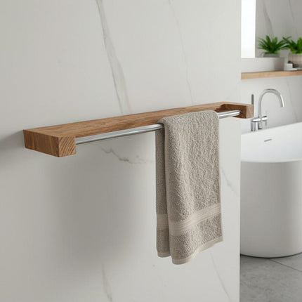 Drewniany wieszak na ręczniki z drewna dębowego w stylu skandynawskim