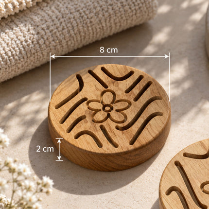Diffuseur d'huiles essentielles en bois avec fleur gravée