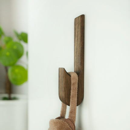 Adhesive Walnut Wall Hook - Premium American Walnut No-Drill Hanger