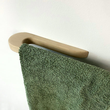 Minimalist Wooden Towel Holder, Maple Long Bath Towel Rack, Handmade Functional Bathroom Rack in Scandinavian style, New Home Gift,