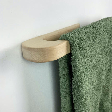 Minimalist Wooden Towel Holder, Maple Long Bath Towel Rack, Handmade Functional Bathroom Rack in Scandinavian style, New Home Gift,