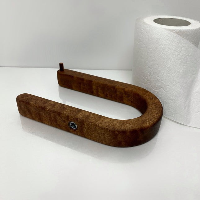 Minimalist mahogany toilet paper holder, aesthetic toilet paper holder, wall mounted toilet paper holder, modern toilet paper display
