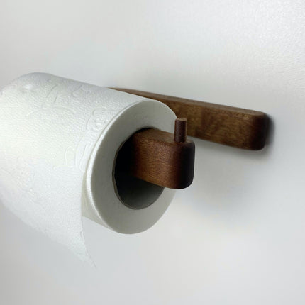 Minimalist mahogany toilet paper holder, aesthetic toilet paper holder, wall mounted toilet paper holder, modern toilet paper display
