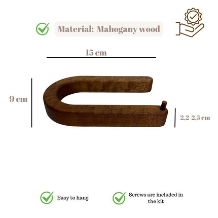 Minimalist mahogany toilet paper holder, aesthetic toilet paper holder, wall mounted toilet paper holder, modern toilet paper display