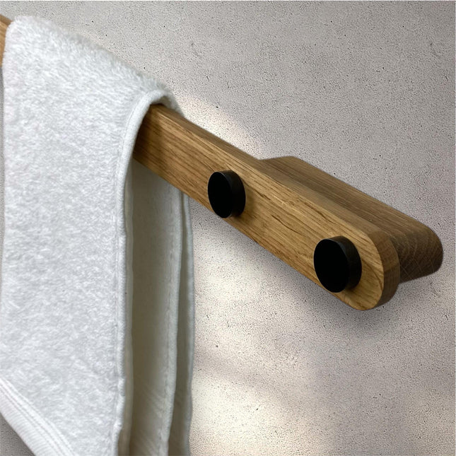 Modern Wooden Towel Holder, Long Bath Towel Rack, Handmade Functional Bathroom Rack in Scandinavian style, New Home Gift,