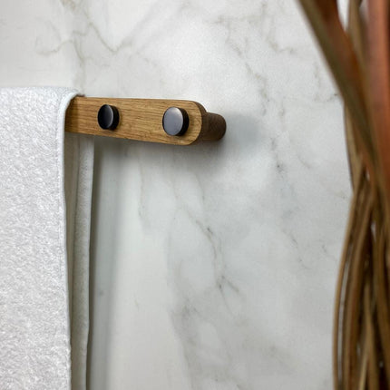 Modern Wooden Towel Holder, Long Bath Towel Rack, Handmade Functional Bathroom Rack in Scandinavian style, New Home Gift,