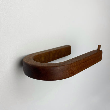 Minimalist mahogany toilet paper holder, aesthetic toilet paper holder, wall mounted toilet paper holder, modern toilet paper display