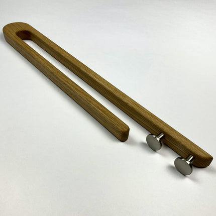 Minimalist Oak Wall Rack with Extra Hooks, Perfect for Any Kitchen or Bathroom, Modern oak towel rack, space saving design