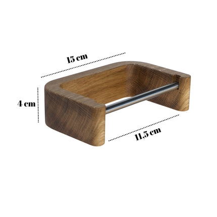 Toiletpapirholder i træ – to monteringsmuligheder