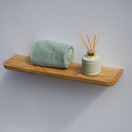 minimalistyczna naturalna dębowa półka do łazienki, kuchni 