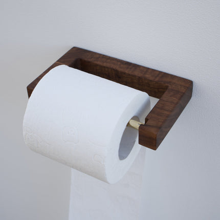Porte-papier toilette minimaliste en noyer américain
