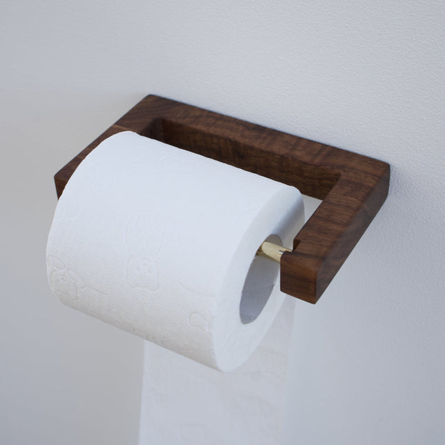 Porte-papier toilette minimaliste en noyer américain