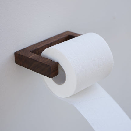 Porte-papier toilette minimaliste en noyer américain