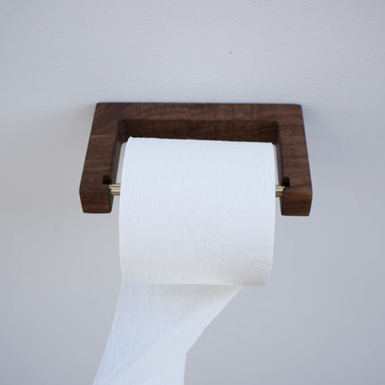 Porte-papier toilette minimaliste en noyer américain