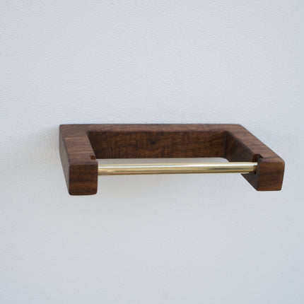 Porte-papier toilette minimaliste en noyer américain