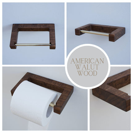 Porte-papier toilette minimaliste en noyer américain