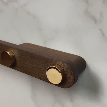 Minimalist Wooden Towel Holder, American Walnut Long Bath Towel Rack, Handmade Functional Bathroom Rack in Scandinavian style,