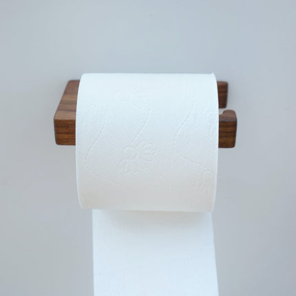 Minimalistyczny uchwyt na papier toaletowy z drewna orzecha amerykańskiego, drewno w łazience, drewno w domu, uchwyty do łazienki 
