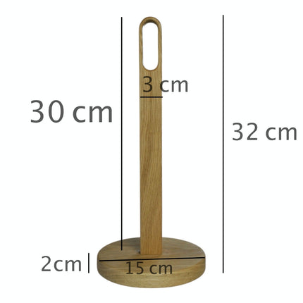 Stabilny, pionowy stojak kuchenny z dębu – elegancki sposób na przechowywanie ręcznika.