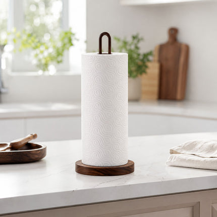 Porta rotolo per asciugamani da cucina in legno massello