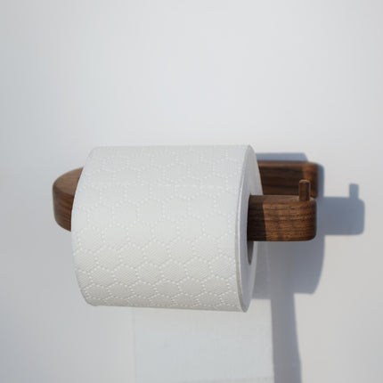 Minimalistyczny uchwyt na papier toaletowy z drewna orzechowego, estetyczny uchwyt na papier toaletowy, ścienny uchwyt na papier toaletowy, nowoczesny ekspozytor na papier toaletowy