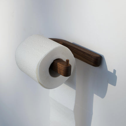 Minimalistyczny uchwyt na papier toaletowy z drewna orzechowego, estetyczny uchwyt na papier toaletowy, ścienny uchwyt na papier toaletowy, nowoczesny ekspozytor na papier toaletowy