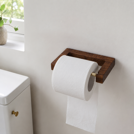 Toiletpapirholder i amerikansk valnøddetræ – skandinavisk stil