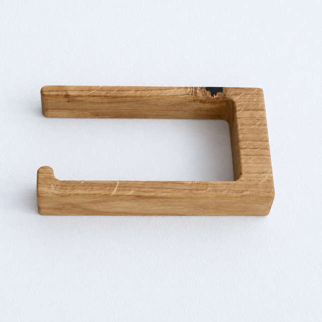 Soporte autoadhesivo de roble para papel higiénico con nudo A4
