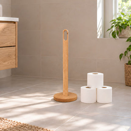 Træholder til toiletpapir - i egetræ| Holder til 4 ruller