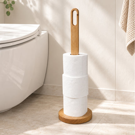 Træholder til toiletpapir - i egetræ| Holder til 4 ruller