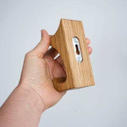 Dubbele Eiken Wandhaak | Houder voor Koptelefoon, Horloge en Handdoek